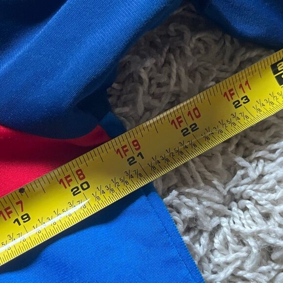 Vintage 1980s Adidas Tracksuit Zip Up Track Suit Jacket Size M Soccer Blue Red - Picture 5 of 12